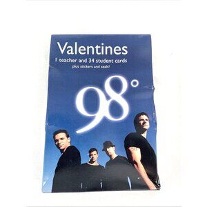 98 Degrees Valentines Cards 2001 34 Student Cards Stickers NOS Vtg